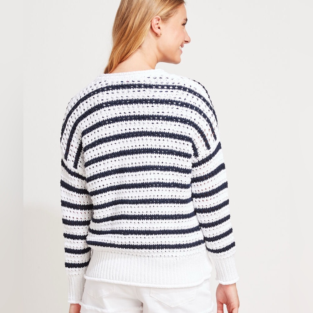 Vineyard Vines Navy and White Striped Sweater EUC - Picture 3 of 6